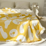 Yeknu Cartoon Cute Duck Cream Fleece Blanket Modern Simple Sofa Blanket All Seasons Universal Lamb Lunch Break Blanket