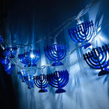 Yeknu 1.65M 10LED Judaism Mogen David Star Lights String Hanukkah Shavuot Jewish the Feast of the Dedication Menorah Party Supplies