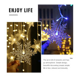 Yeknu 3.2M Christmas Snowflakes LED String Lights Flashing Fairy Curtain Lights Waterproof For Holiday Party Wedding Xmas Decoration