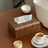 Yeknu Living Room Tissue Box Walnut Wood Tissue Case  Napkin Holder Paper Box Table Desktop Storage Box Wood Entoilet Paper Case