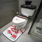 Yeknu New Cute Christmas Toilet Seat Covers Creative Santa Claus Bathroom Mat Xmas Supplies for Home New Year Navidad Gift Decor