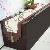 Yeknu Chinese Style TV Cabinet Cover Cloth New Multiple Options Embroidery Tassel Bedside Towel Wedding Table Decoration Table Runner