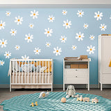 Yeknu White Daisy Flower Wall Stickers Kids Room Living Room DIY Art Decas Baby Nursery Home Decoration PVC Window Sticker