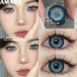 Yeknu Colored Contact Lenses for Big Eyes Dolly Eye Gray Eye Lenses Brown Contact Gray Lenses 14.5mm Green Colored Contacts