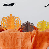 Yeknu 3pcs Halloween Paper Pumpkin Desktop Ornaments Trick or Treat Packaging Favors Festive Party Halloween Party Decoration 2024