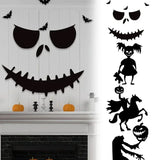 Yeknu New Halloween Decoration,Skull,Pumpkin,Halloween Horror Door Stickers, Felt Wall Stickers,Room Decor