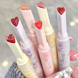 Yeknu Water-light Lip Glaze Mirror Glitter Lip Tint Long Lasting Moisturising Love Heart Shape Solid Lipstick Pen Lips Makeup Cosmetic