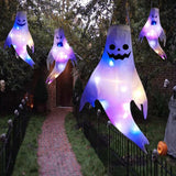 Yeknu Halloween LED Light Hanging Ghost For Halloween Party Home Outdoor Indoor Decoration Large Glowing Spooky Lamp Horror Props