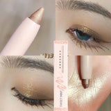 Yeknu 14 Colors White Eyeliner Shiny Glitter Eyeshadow Stick Eye Liner Pen Matte Brown Pink Pearlescent Eyes Makeup Brighten Silkworm