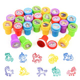 Yeknu 10pcs Cartoon Animal Unicorn Self-ink Stamps Toy Kids Birthday Party Favors Goodie Bag Pinata Fillers Boy Girl Christmas Gift