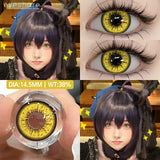 Yeknu 1 Pair Cosplay Contact Lenses Anime Eye Lenses Halloween Beautiful Pupil Red Cosmetic Colored Lenses Yearly Eye Contact