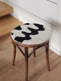 Yeknu Retro Geometry Tufted Seat Cushion Soft Loop Fleece Breathable Round Square Chair Mat Cushion Office Sedentary Anti-slip Mats