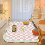 Yeknu Carpet for Living Room Cute Plaid Home Decoration Large Area IG Coffee Tables Bedroom Plush Mat Cloakroom Fluffy Rug