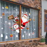 Yeknu Christmas Window Stickers Santa Claus Snowflake DIY Wall Decal Christmas Decorations For Home New Year Ornaments Gift