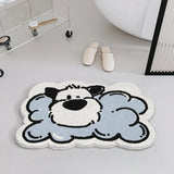 Yeknu Cartoon Puppy Living Room Sofa Carpets Cute Soft Girly Children's Bedroom Bedside Carpet Blue Plush Cloakroom Coffee Table Rugs