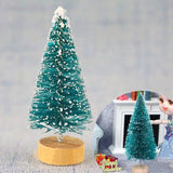 Yeknu 12Pcs Mini Christmas Tree Ornament Small Artificial Pine Sisal Snow Landscape Xmas Trees Christmas Tabletop Navidad Decor Gifts