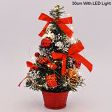 Yeknu 20/30cm Artificial Christmas Tree Table Ornament with LED Light Balls Christmas Decoration for Home New Year Gift Mini