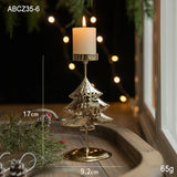 Yeknu Christmas Golden Wrought Iron Candlestick Star Elk Christmas Tree Candle Holder Merry Christmas New Year Table Decoration