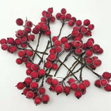 Yeknu (10pcs/pack) 4 * 7cm Christmas Berry Flower Bundle Crystal Berry Imitation Fruit Xmas Tree Decoration Wedding Decoration Wreath