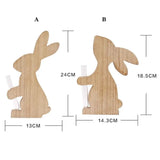 Yeknu Cute Easter Rabbit Wooden Vase Floral Arrangement Container Small DIY Rabbit Statue Wooden Bunny Flower Pot Living Room