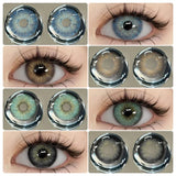 Yeknu 1 pair New Colored Contact Lenses Fashion Green Eyes Lenses Natural Brown Eye Lenses Gray Contact Lens cosmetic pupil