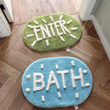 Yeknu 3D Letter Embroidery Tufting Catpet Soft Tuftted Doorway Rug  Absorbent An-slip Bathroom Foot Floor Mats Toilet Kitchen Floorats