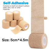 Yeknu 3Pcs Self-Adhesive Elastic Bandages 5cm*4.5m First Aid Patch & Medical Health Care Treatment Gauze Kit Gauze Tape First Aid Tool