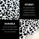 Yeknu Cow Printed Flannel Blanket Double-sided Blanket Warm Soft Black And White Bed Blanket For Couch Bed Sofa Travelling Blanket