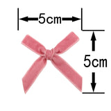 Yeknu (50 Pcs/pack)5*5cm Velvet Bow Flesh Pink Colourful Ribbon Bows Small Size Polyester Satin Ribbon Bow Flower DIY Craft Decoration