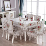 Yeknu Non-slip Jacquard Floral Lace Seat Cushion Flower style  Chenille Chair Covers Dining Room hotel Chair Back Cover Tablecloths