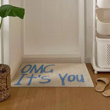 Yeknu PVC Letters Welcome Doormat Nordic Cuttable House Entrance Mat Rug Carpet Anti Dust Floor Pad Outdoor Aesthetic Home Room Decor