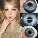 Yeknu 1pair Colored Contacts Lenses for Eyes Blue Contact Lenses Gray Eye Contacts Colorful Makeup Green Contacts Yearly 2pcs