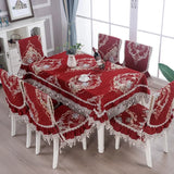 Yeknu Non-slip Jacquard Floral Lace Seat Cushion Flower style  Chenille Chair Covers Dining Room hotel Chair Back Cover Tablecloths