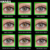 Yeknu Color Contact Lenses Yearly 2pcs Puipls Cosmetic Color Lens Eyes Colored Contacts Eye Contact Lenses Beauty Makeup