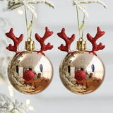 Yeknu 2pcs Elk Christmas Balls Ornaments Xmas Tree Hanging Bauble Pendant  Christmas Decorations for Home New Year Party Navidad