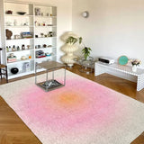 Yeknu Pink Gradient Living Room Oversized Carpets Cute Girl Bedroom Carpet Minimalist Design Rugs Comfortable Soft Plush Rug Alfombra