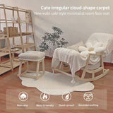 Yeknu Cloud Shaped Bedside Carpet Soft Plush Bedroom Rugs Non Slip Floor Mat for Living Room Nursery Baby Play Mat Home Decorative Rug