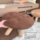 Yeknu Cookie Small Stool Soft Seat Chair Girlish Heart Bedroom Solid Wood Bench Lliving Room Kids Shoe Changing Stool Home Furniture