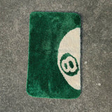 Yeknu Green 8 Ball Carpet Doormat Rectangle Non-slip Bath Mat Soft Plush Fullfy Tufted Rug Home Decor Living Room Bedroom Floor Mat