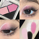 Yeknu Blue 4 Colors Eye Shadow Palette Matte Glitter Green Eyeshadow Pink Black Eye Shadow Pigments Shadow Professional Makeup Palette