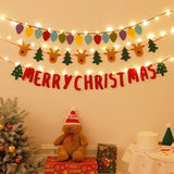 Yeknu LED String Light DIY Handmade Decorated Merry Christmas Holiday Hanging Home Room Background Pull Flag Banner Christmas Pendant