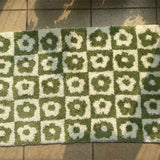 Yeknu Flower Plaid Carpet Rugs Soft Tufting Wool Carpet Rugs Non-Slip Abosrbent Bathroom Floor Mat Bedroom  Toilet Door Carpet