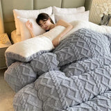 Yeknu High-quality Thickened Winter Warm Bed Blanket Artificial Lamb Cashmere Weighted Blankets Thicker Warmth Duvet Quilt Comforter