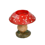 Yeknu Nordic Resin Mushroom Candle Holder Ornaments  Living Room Bedroom Red Mushroom Candle Tray Handicraft Christmas Decoration