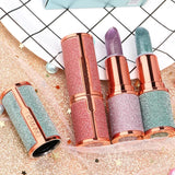 Yeknu Glitter Matte Temperature Change Lipstick Waterproof Long Lasting Diamonds Lipsticks Non Stick Red Pink Lip Tint Makeup Cosmetic