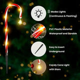 Yeknu Christmas solar candy cane lights, holiday parties, courtyard paths, atmosphere decoration props outdoor waterproof night lights