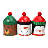 Yeknu Christmas Candy Storage Box Tin Metal Jar Cookie Biscuit Packing Box Christmas Party Decoration Supplies New Year Kids Gift