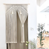 Yeknu Macrame Curtain Tapestry Handwovwen Tassel Pendant Bohemia Door Curtain Tapestry Window Curtain Tapesrtry Wedding Background