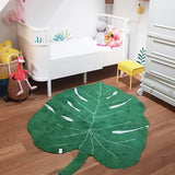 Yeknu Nordic Green Leaf Rug Cotton Kids Room Floor Mat Soft Baby Girl Boy Play Area Children Bedroom Playmat Spring Home Nursery Decor