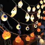 Yeknu 1.5m 10Led Halloween Light String Pumpkin Skull Eye Balls Ghost Festival Party Lantern Trick Or Treat Happy Halloween Day Decor